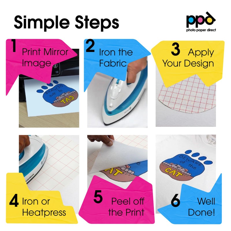 PPD 10 Sheets 8.5x11â€ - Inkjet Iron-on Heat Transfer Vinyl Paper for White & Light Fabric and T-Shirts - Premium - PPD-1-10 - Image 4